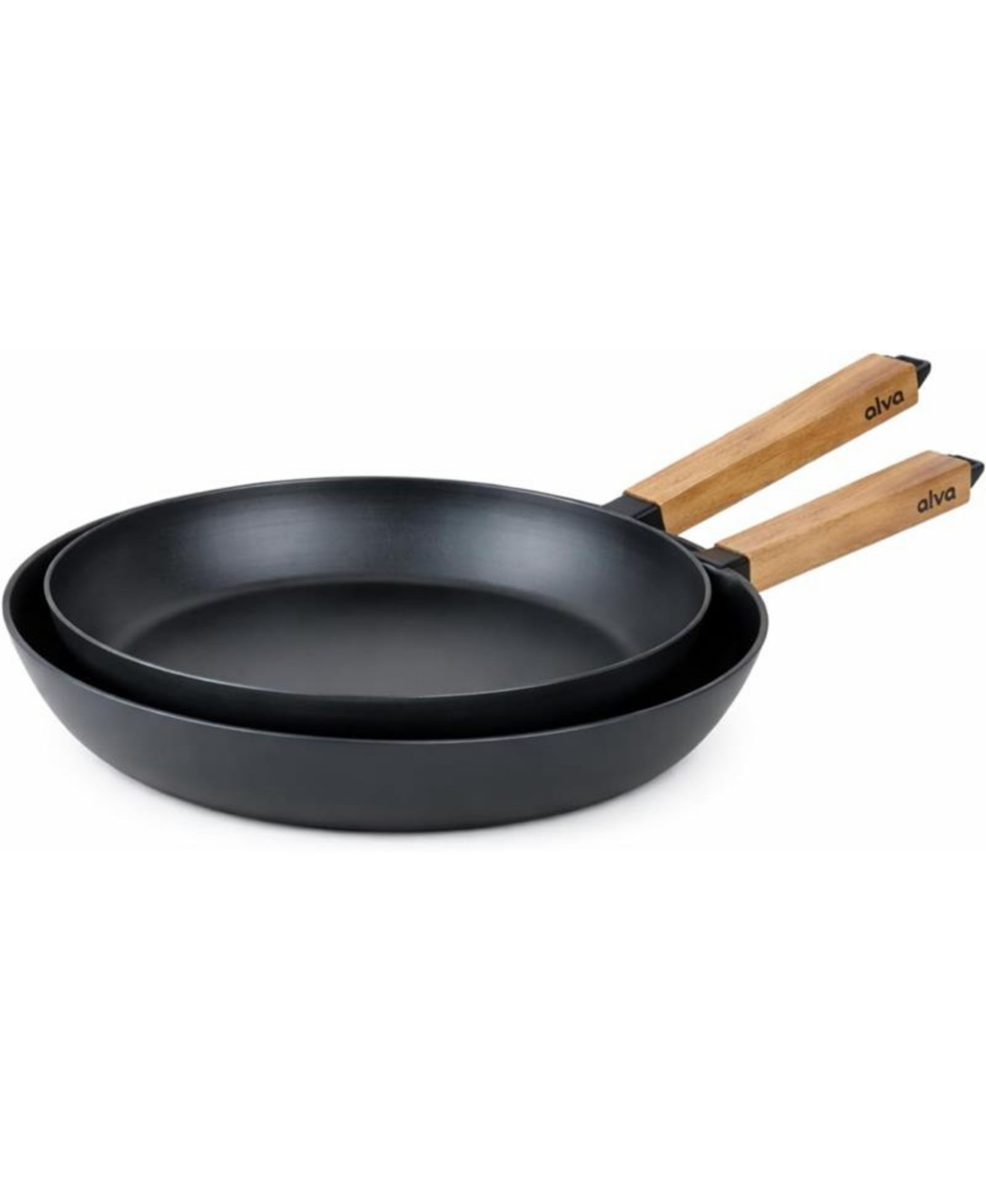 Набор сковородок Alva Forest Carbon Steel с ручкой из древесины акации, 2 шт.