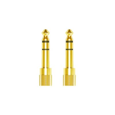 Mee Audio Gold-Plated Stereo Audio Adapter, Connects 1/4" (6.3mm) to 3.5mm (1/8"), 2-Pack