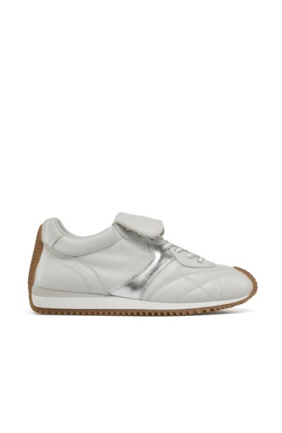 White silver leather