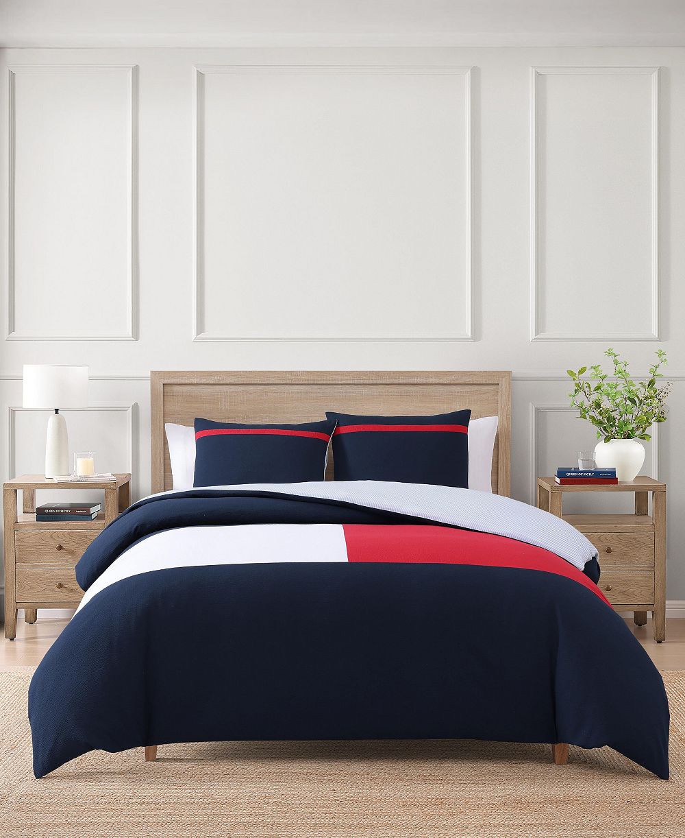 Tommy Hilfiger комплект из 3 предметов для одеяла Seersucker, Full/Queen