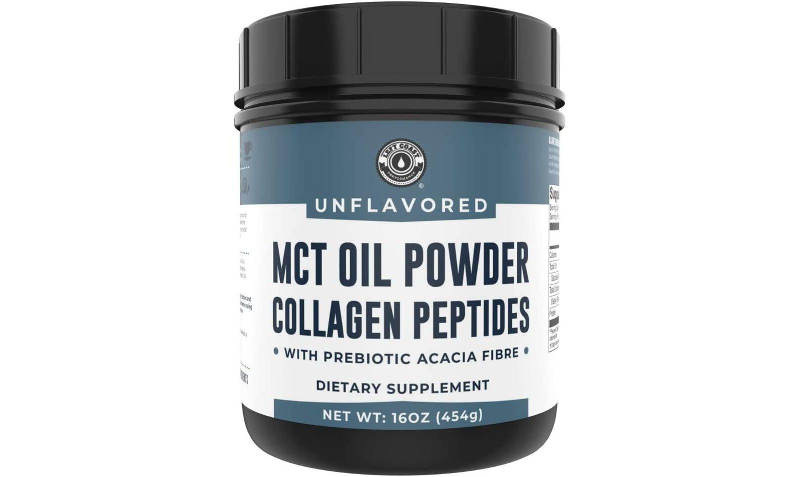 Порошок MCT Oil + Keto Collagen Peptides + Acacia Fibre Left Coast Performance 16oz (без вкуса)