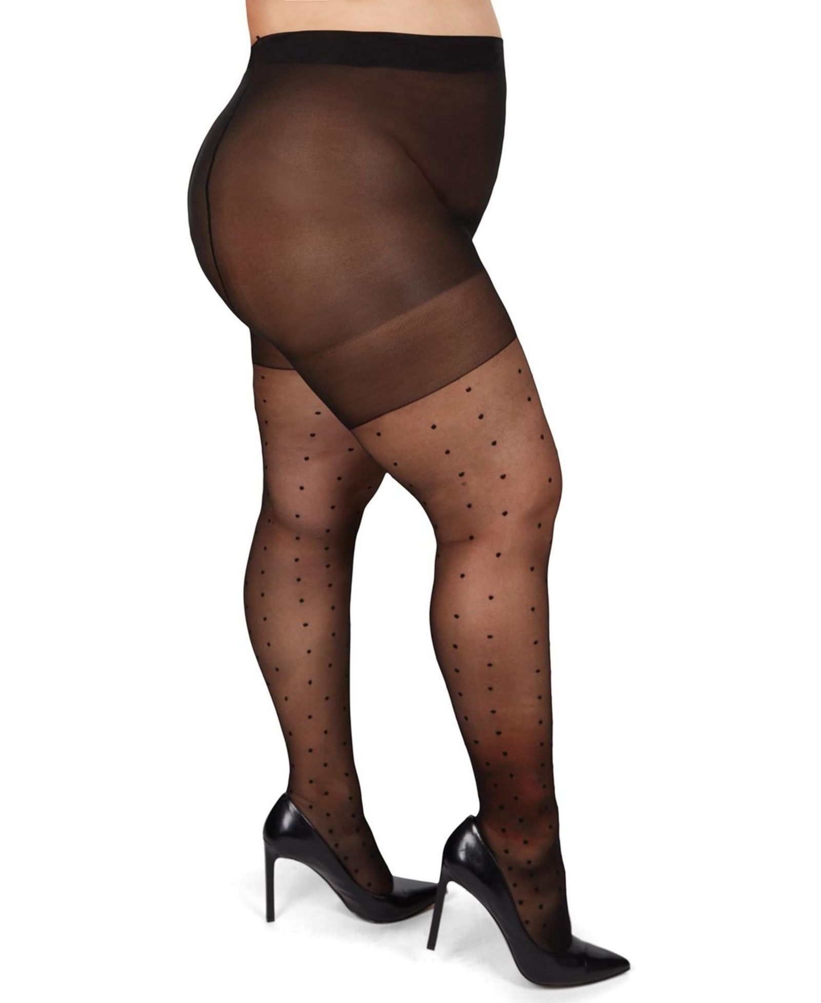 Женские колготки MeMoi Pindot Sheer Curvy Control Top