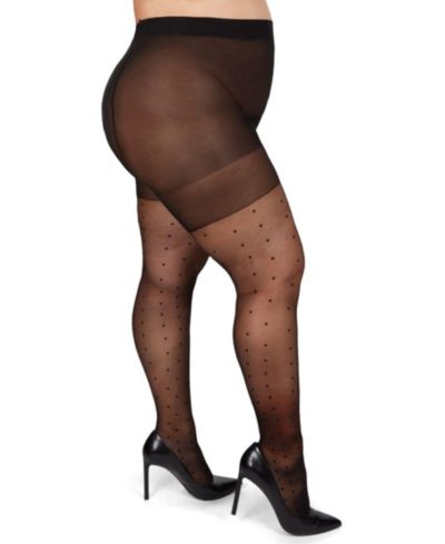 Женские колготки MeMoi Pindot Sheer Curvy Control Top