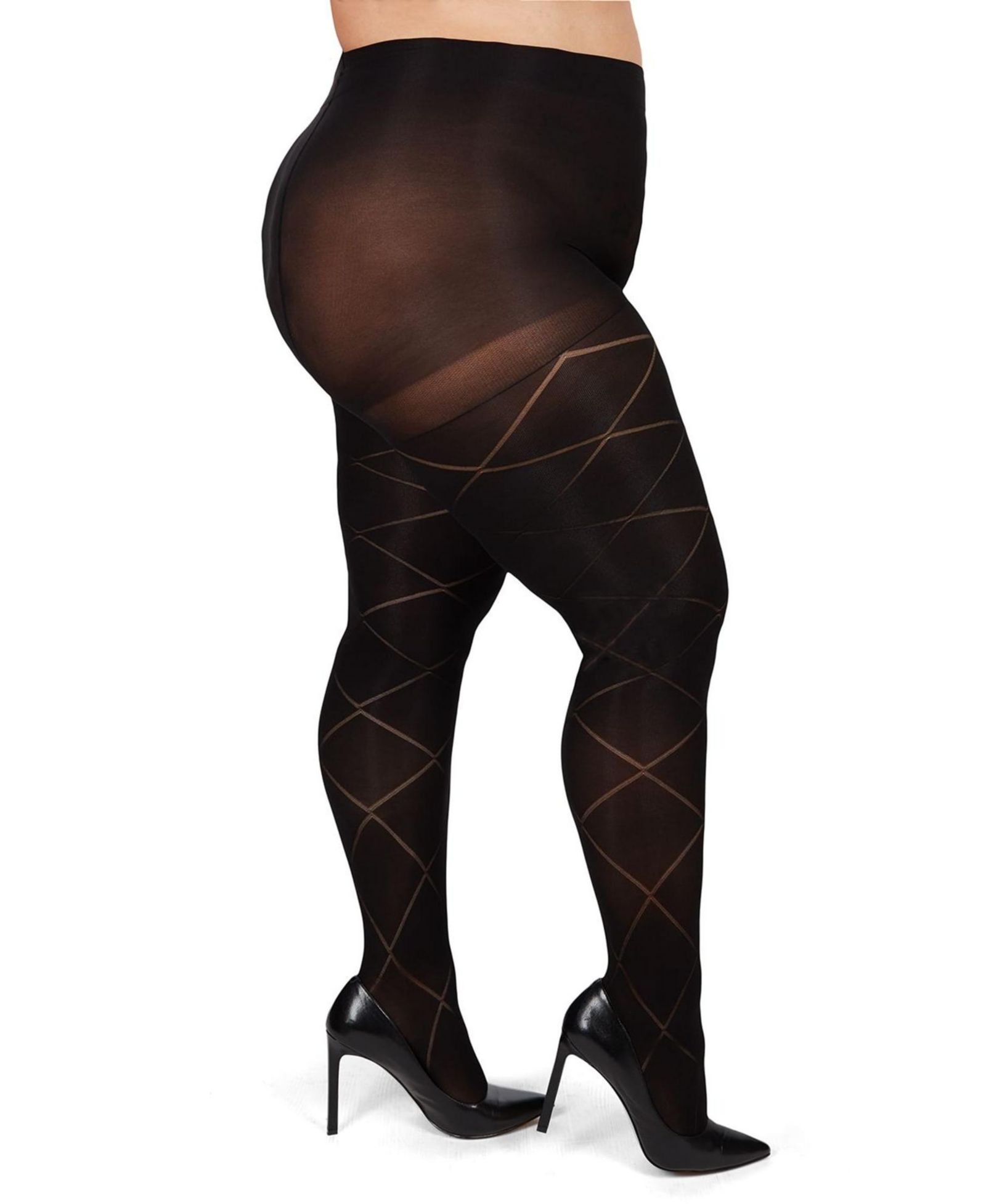 MeMoi Plus Size брюки/колготки Diamond Opaque Curvy Control Top MM-2322