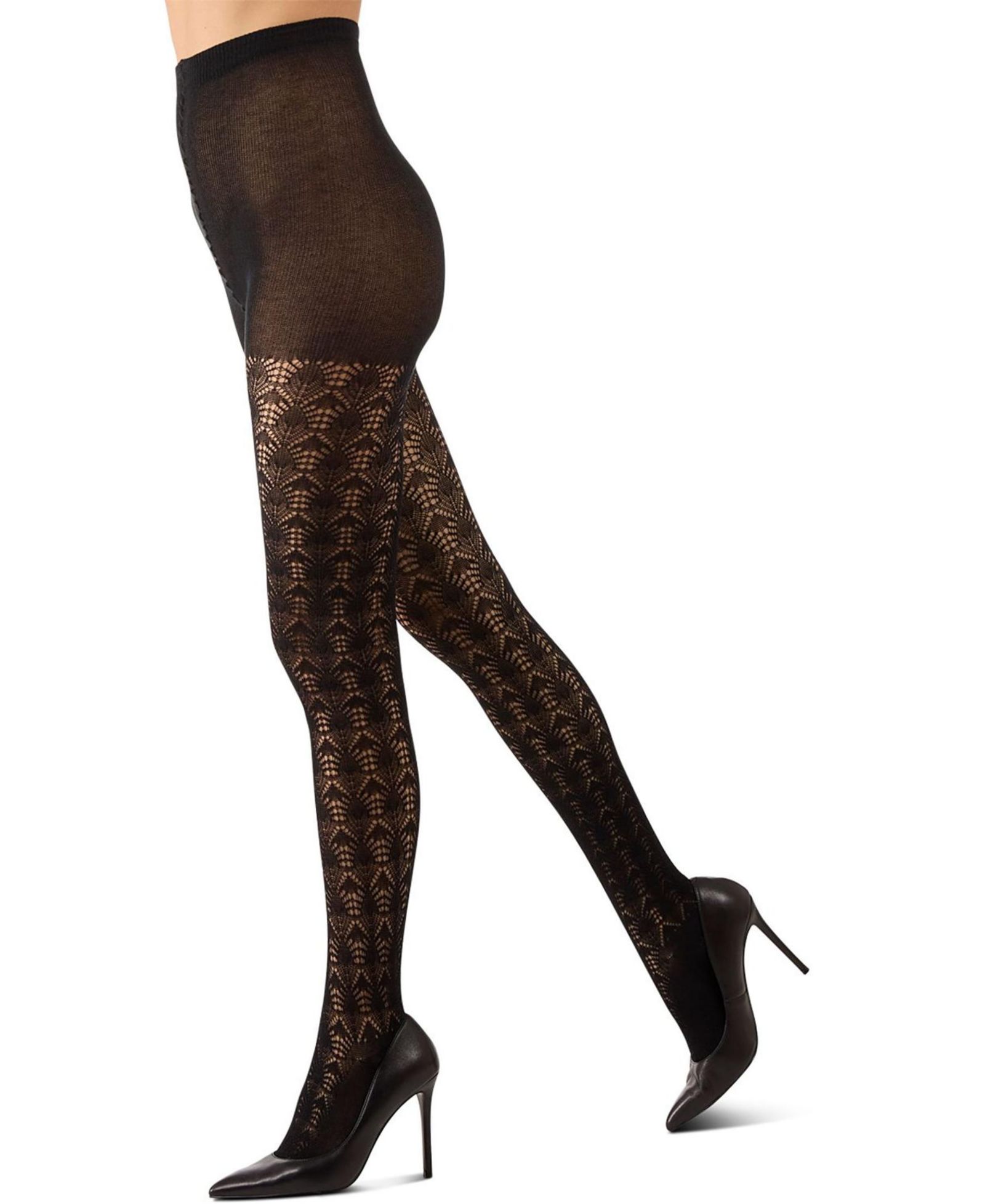 Женские колготки MeMoi Textured Cotton Rich Inverted Crochet MTF08952