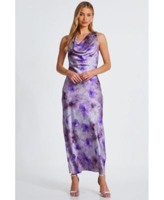 QUIZ Women's Satin Cowl Neck Midaxi Dress