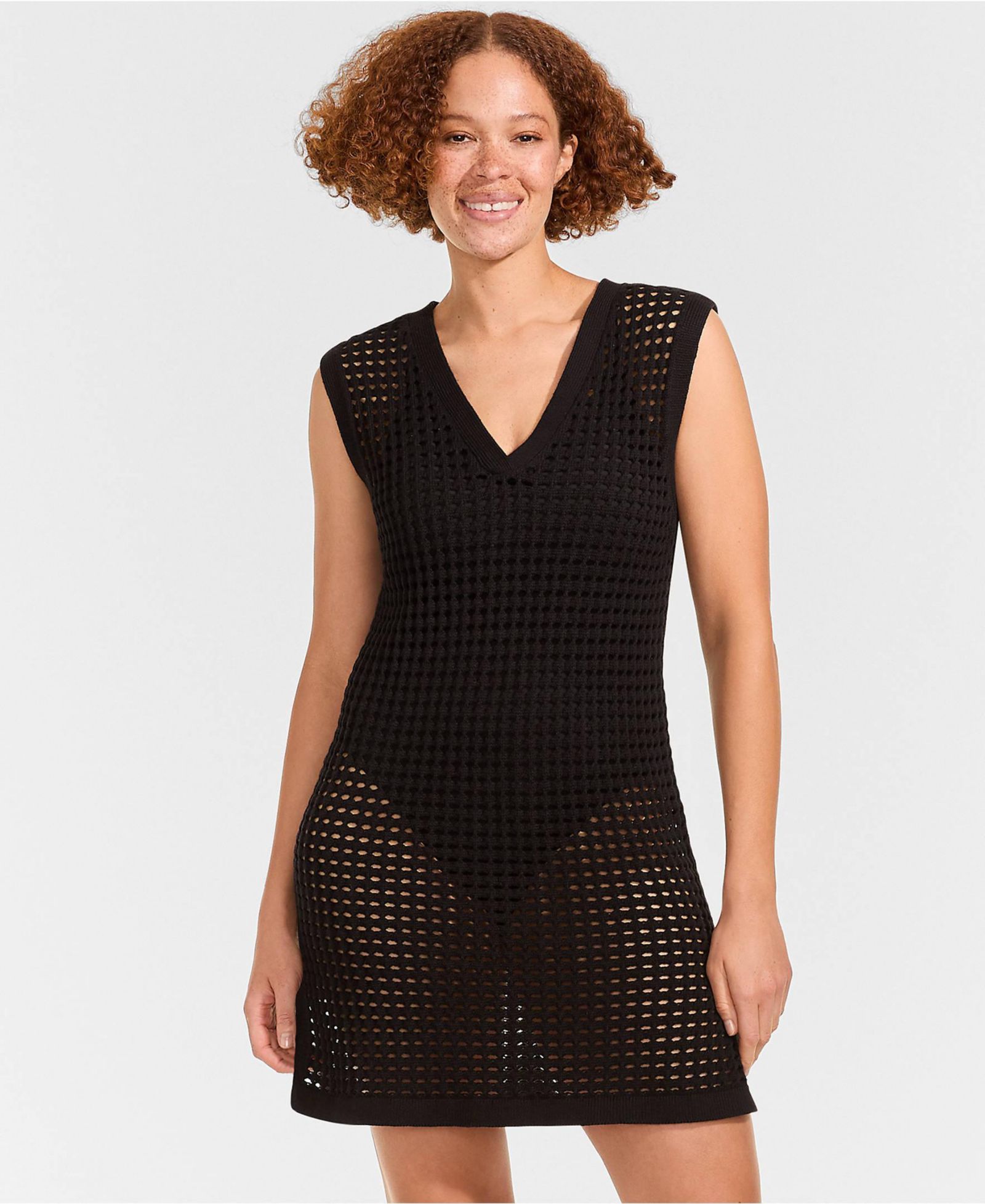 Lands' End Women's Open Knit Cover-up Dress