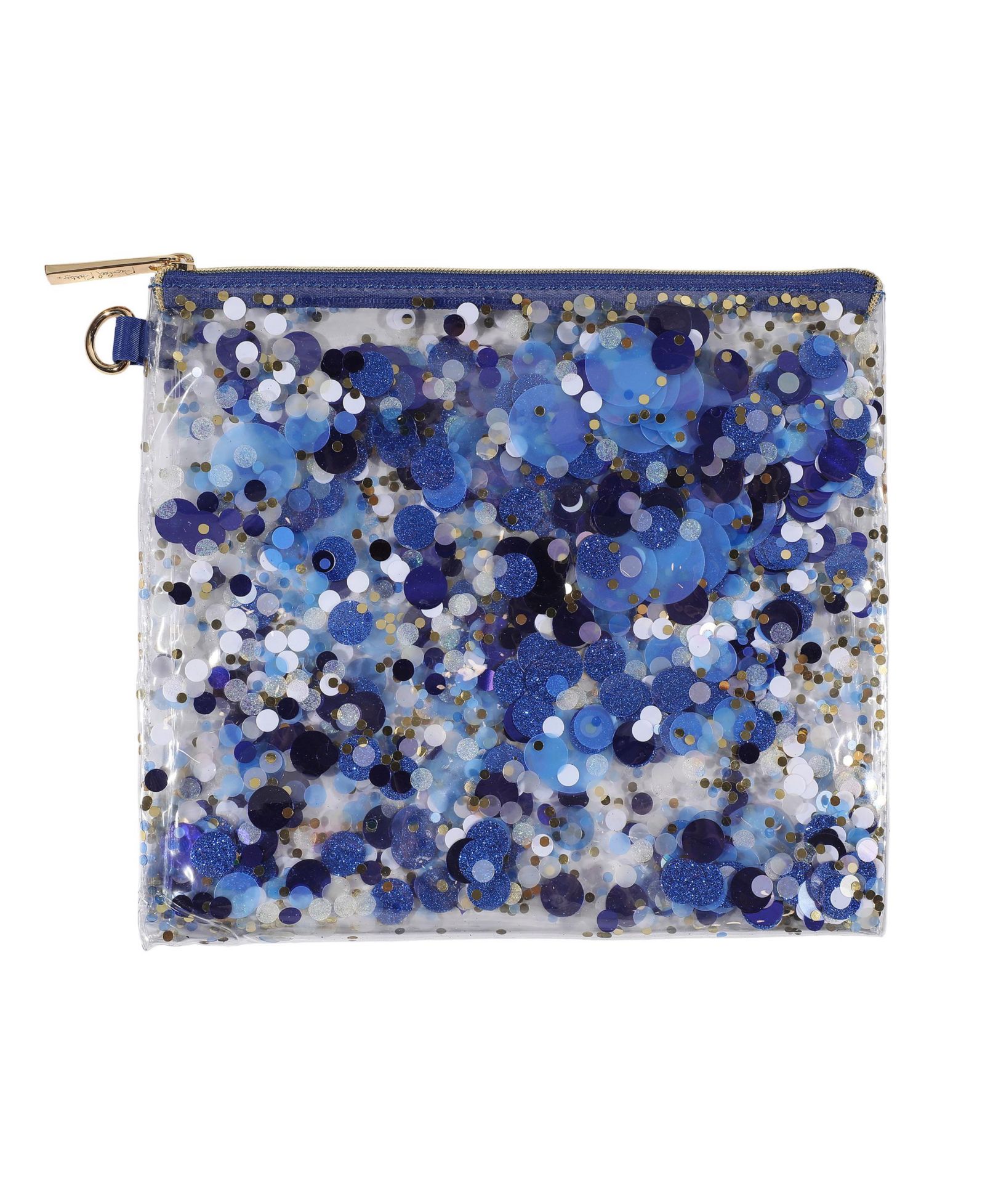 Packed Party Spirit Squad Confetti Everything Pouch, Makeup Bag, Travel Bag,Cosmetic Bag for Women (True Blue