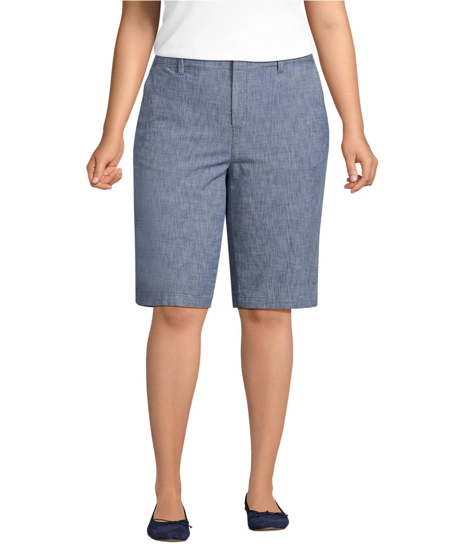 Женские шорты Lands' End Classic 12" Chambray