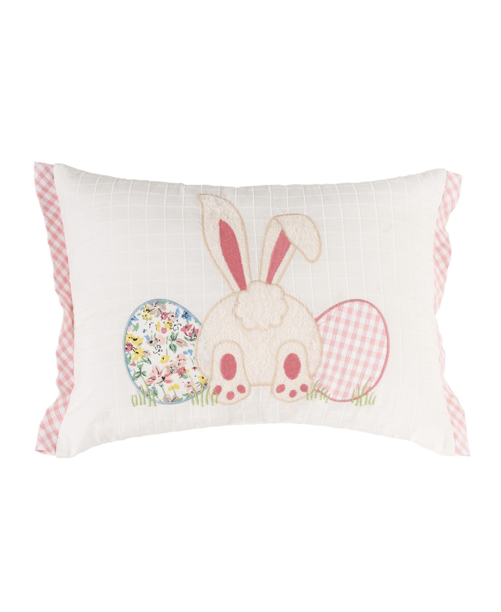 Декоративная подушка C&F Home Happy Bunny Eggs Embroidered Easter Mini Lumbar, 13" x 18"