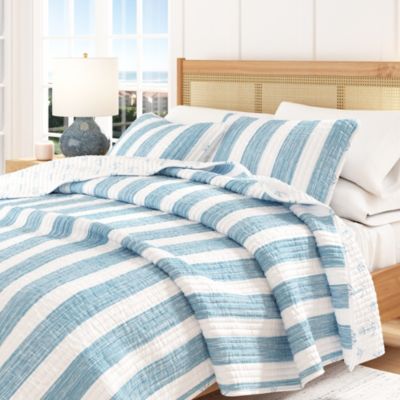 Linery & Co. Stripes & Anchors Microfiber Quilt Set With Shams