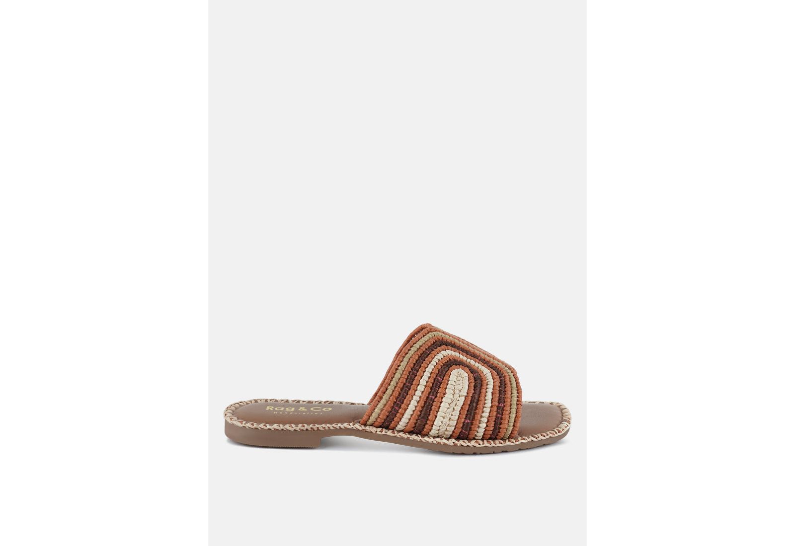 Rag and Co Womens Kivah Handwoven Raffia Slip-On Flats