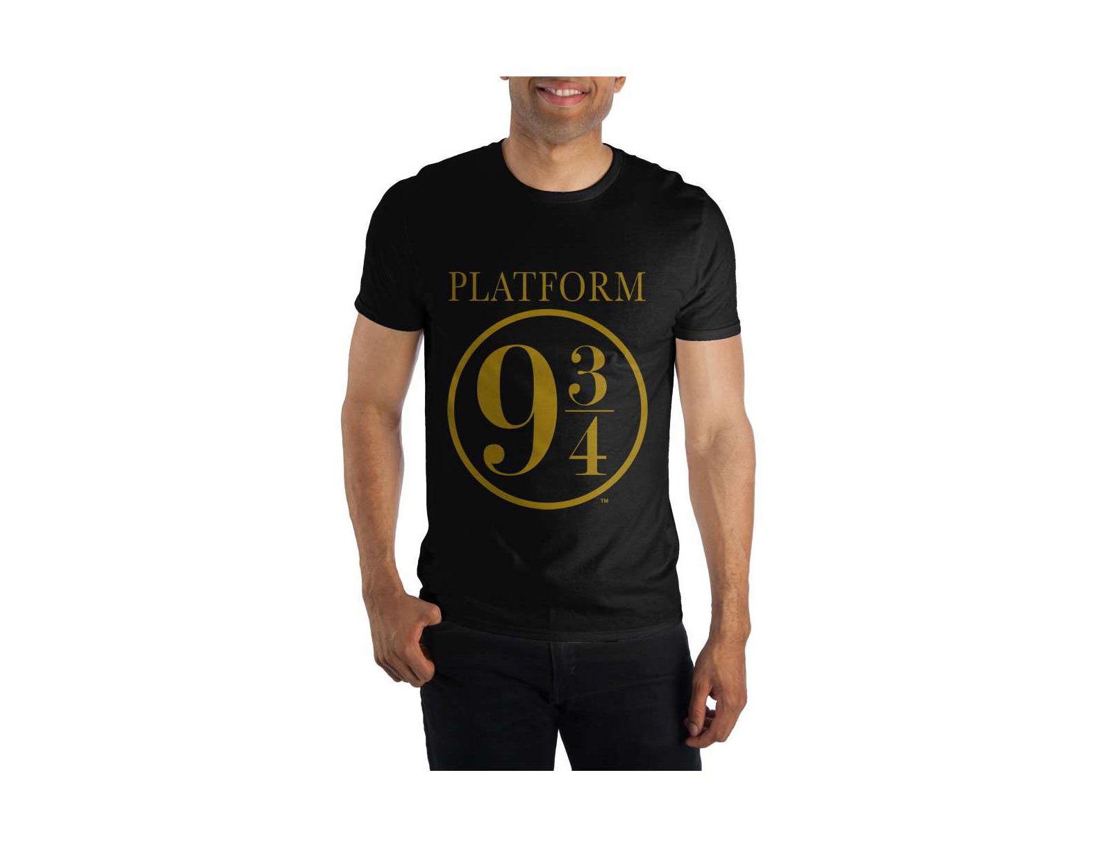 Футболка Harry Potter Big & Tall Hogwarts Express Platform Nine and Three-Quarters 9 3/4 Black Tee Shirt-4XL