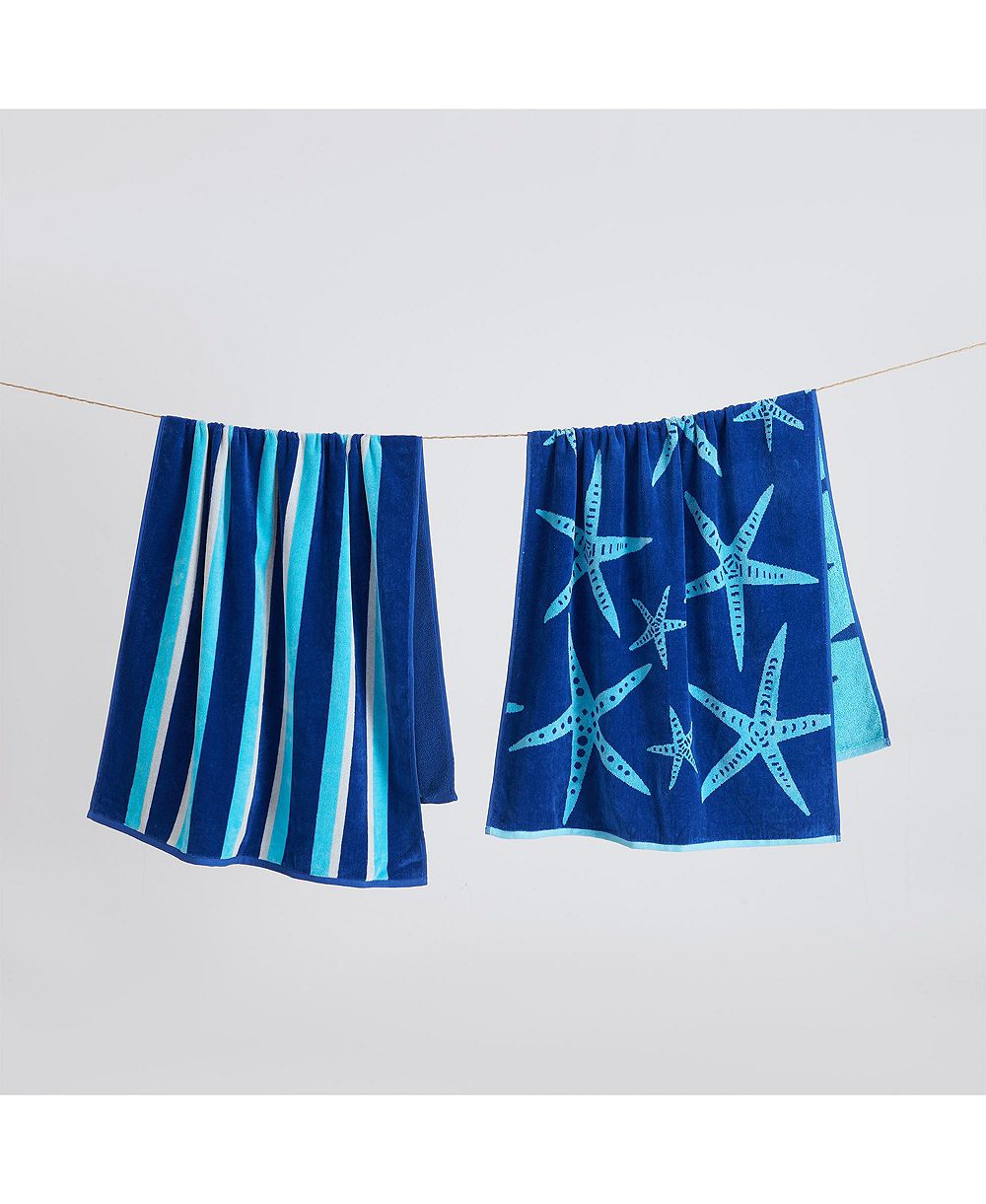 Linery & Co  Cotton Jacquard 2 Pack Summer Beach Towels