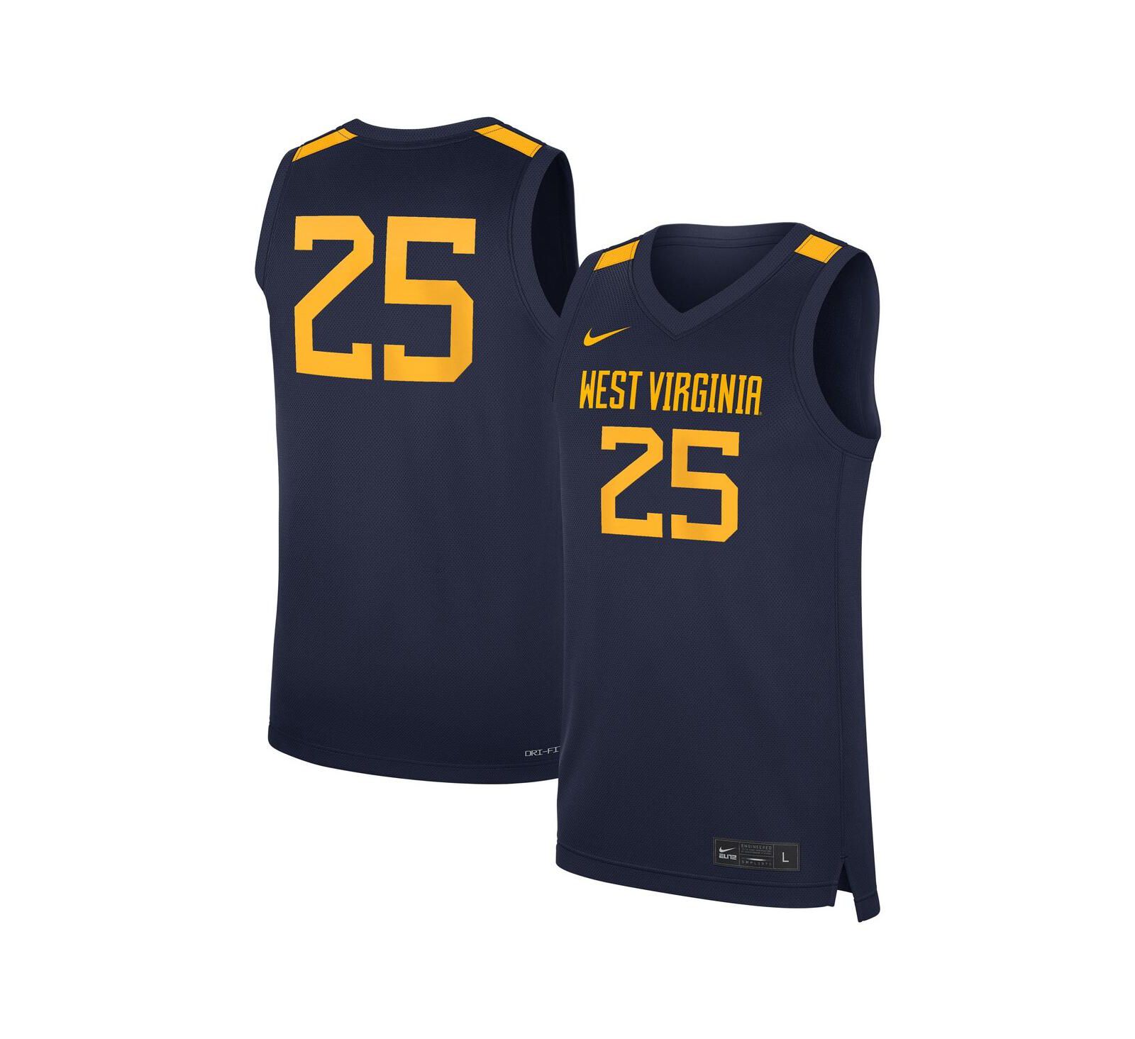 Мужская реплика баскетбольной джерси Nike West Virginia Mountaineers Navy 25