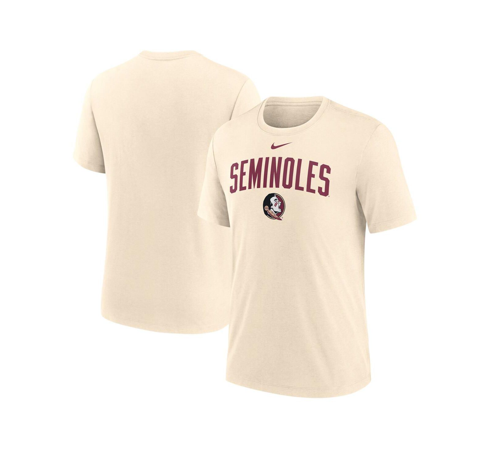 Nike Men's Cream Florida State Seminoles Natural Arch Logo Tri-Blend T-Shirt