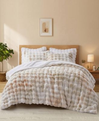 UNIKOME Faux Fur Reversible Comforter, King