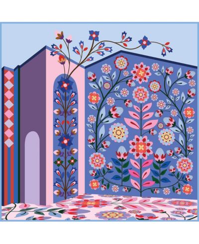 Jessie Zhao New York Double Sided Wool Silk Scarf Of Flower Imagination