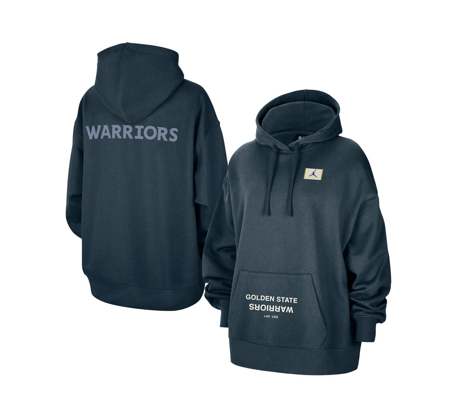 Jordan Women's Navy Golden State Warriors Courtside Statement Edition Oversize Pullover Hoodie