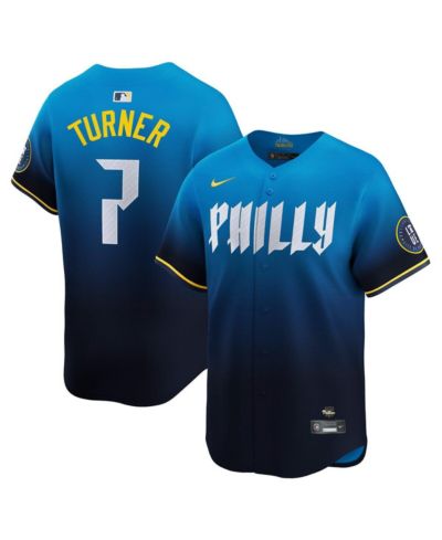 Мужская джерси Nike Men's Trea Turner Blue Philadelphia Phillies City Connect Limited Player
