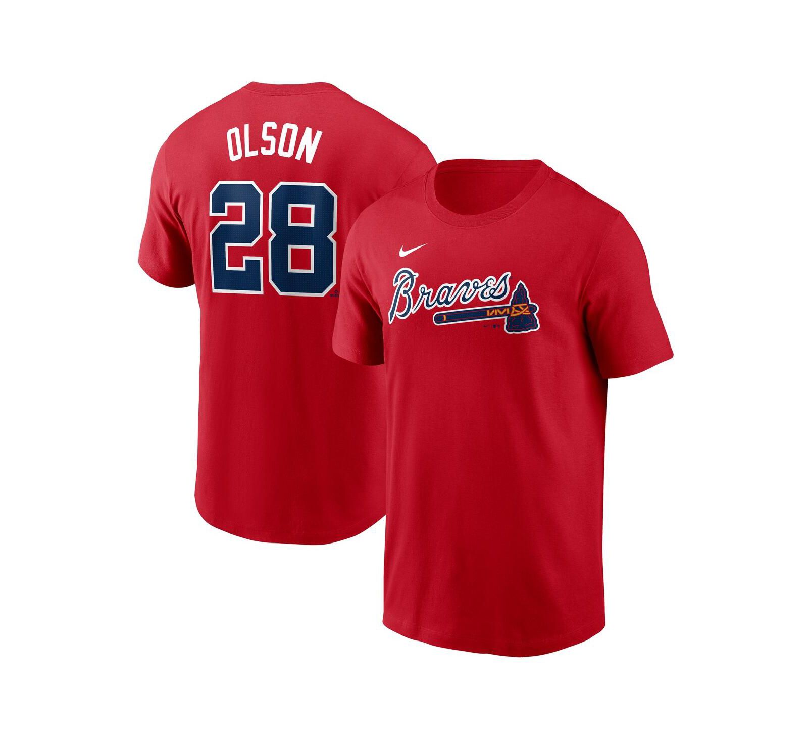 Nike Men's Matt Olson Red Atlanta Braves Fuse Name & Number T-Shirt