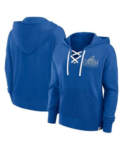 Fanatics Women's Royal Dallas Cowboys Blitz Left Lace-Up Pullover Hoodie
