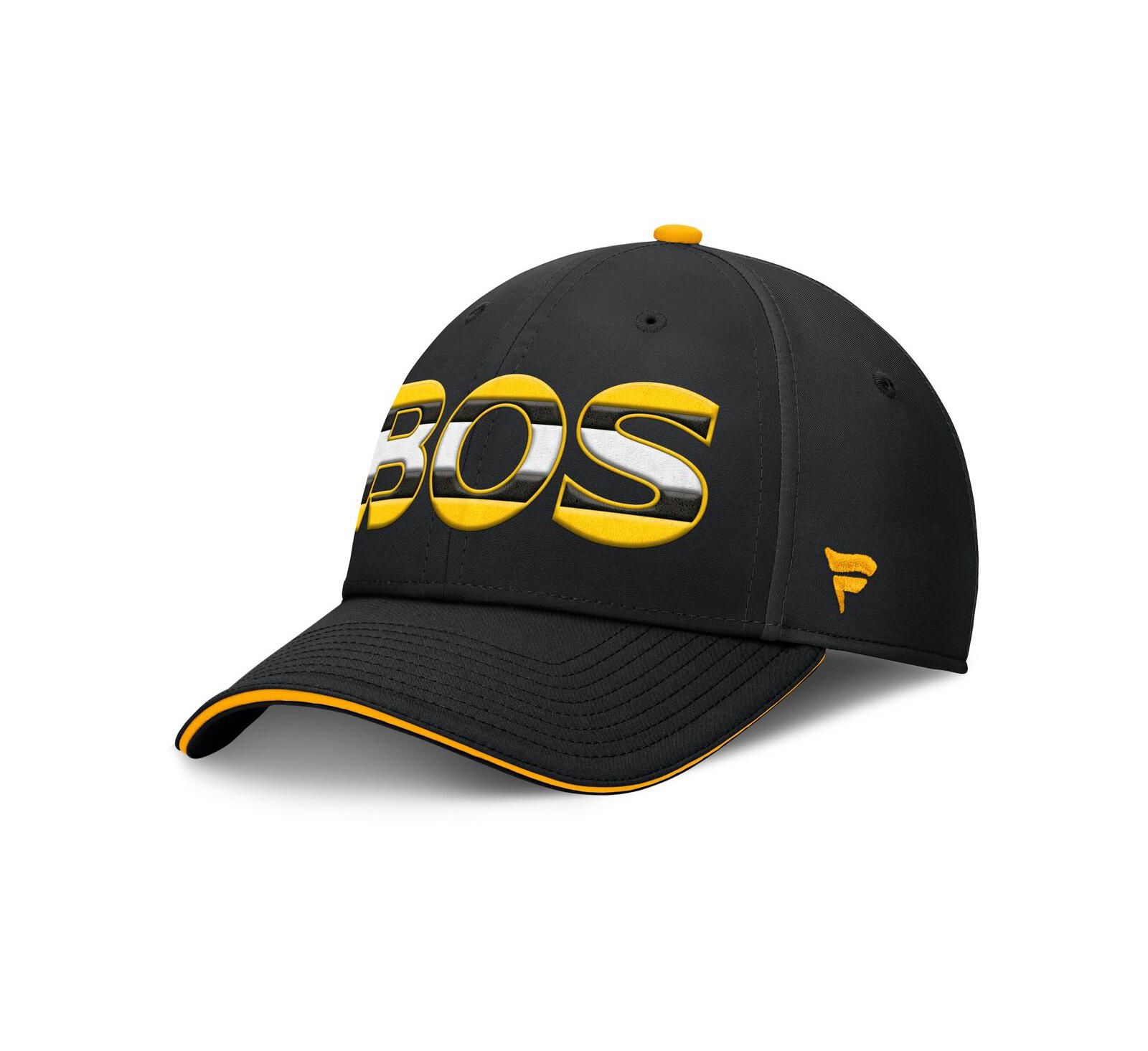 Fanatics Men's Black/Gold Boston Bruins Authentic Pro Rink Team Code Flex Hat