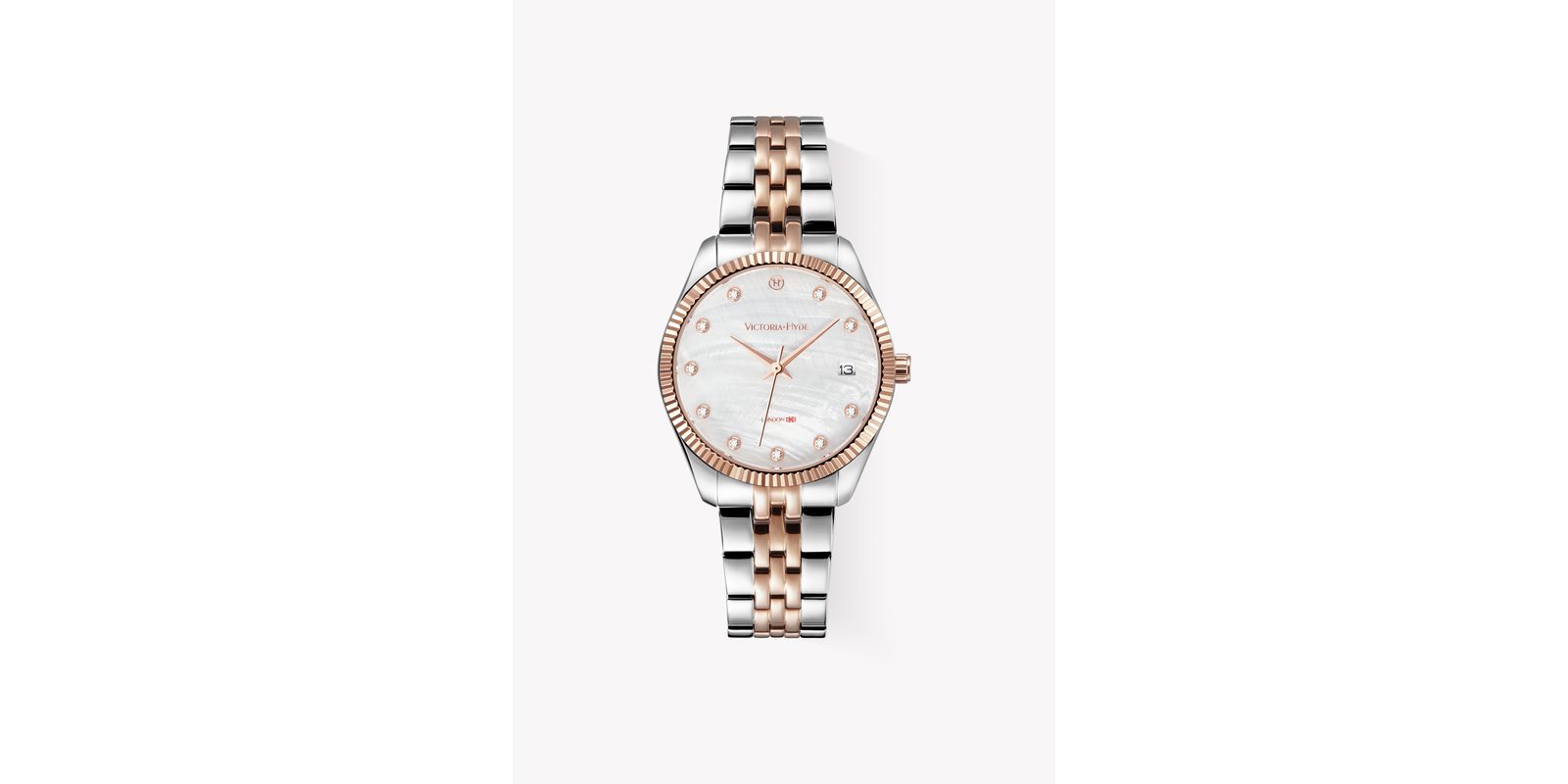 Women's Watch 32mm Dial Calendar Stainless Steel Strap Victoria Hyde