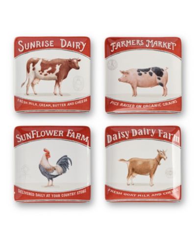 Набор из 4 тарелок для салата Certified International Vintage Farm
