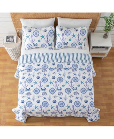 Linery and Co. Nautical Microfiber Quilt Set With Shams