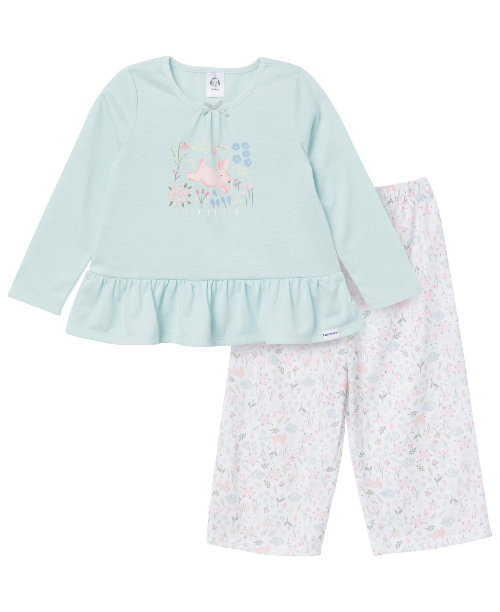 Gerber пижамный комплект Peplum из 2 предметов для девочек-малышей