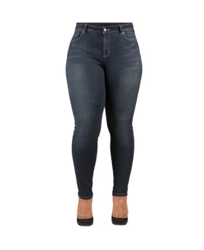 Poetic Justice Women's Curvy-Fit Basic 5 Pockets Skinny Jeans Dark 29