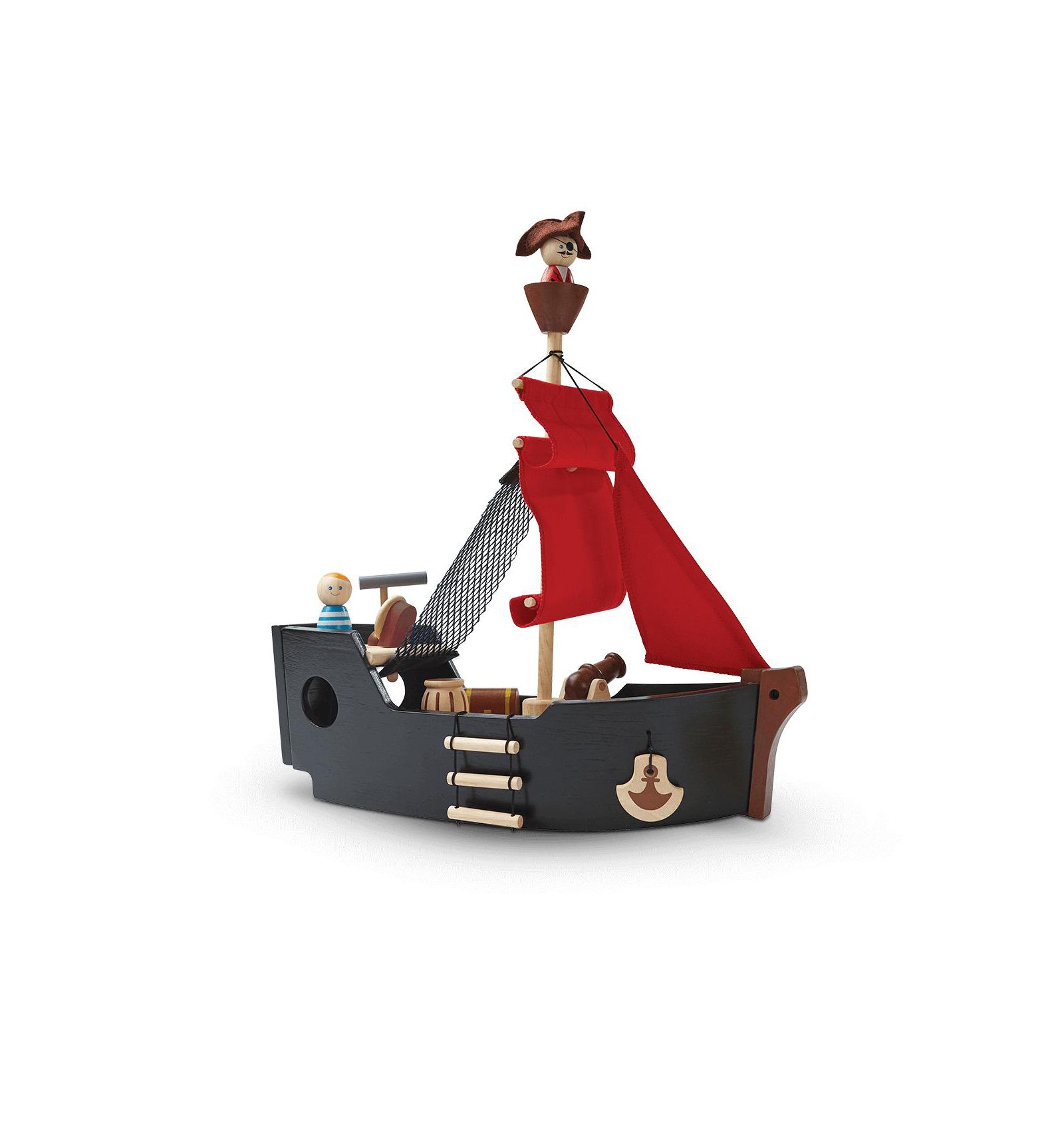 Plantoys PlanWorld Pirate Ship 8-Piece Playset, Ages 3+