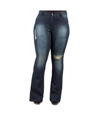 Женские джинсы Poetic Justice Plus Size Tall Curvy-Fit Denim Distressed Flare
