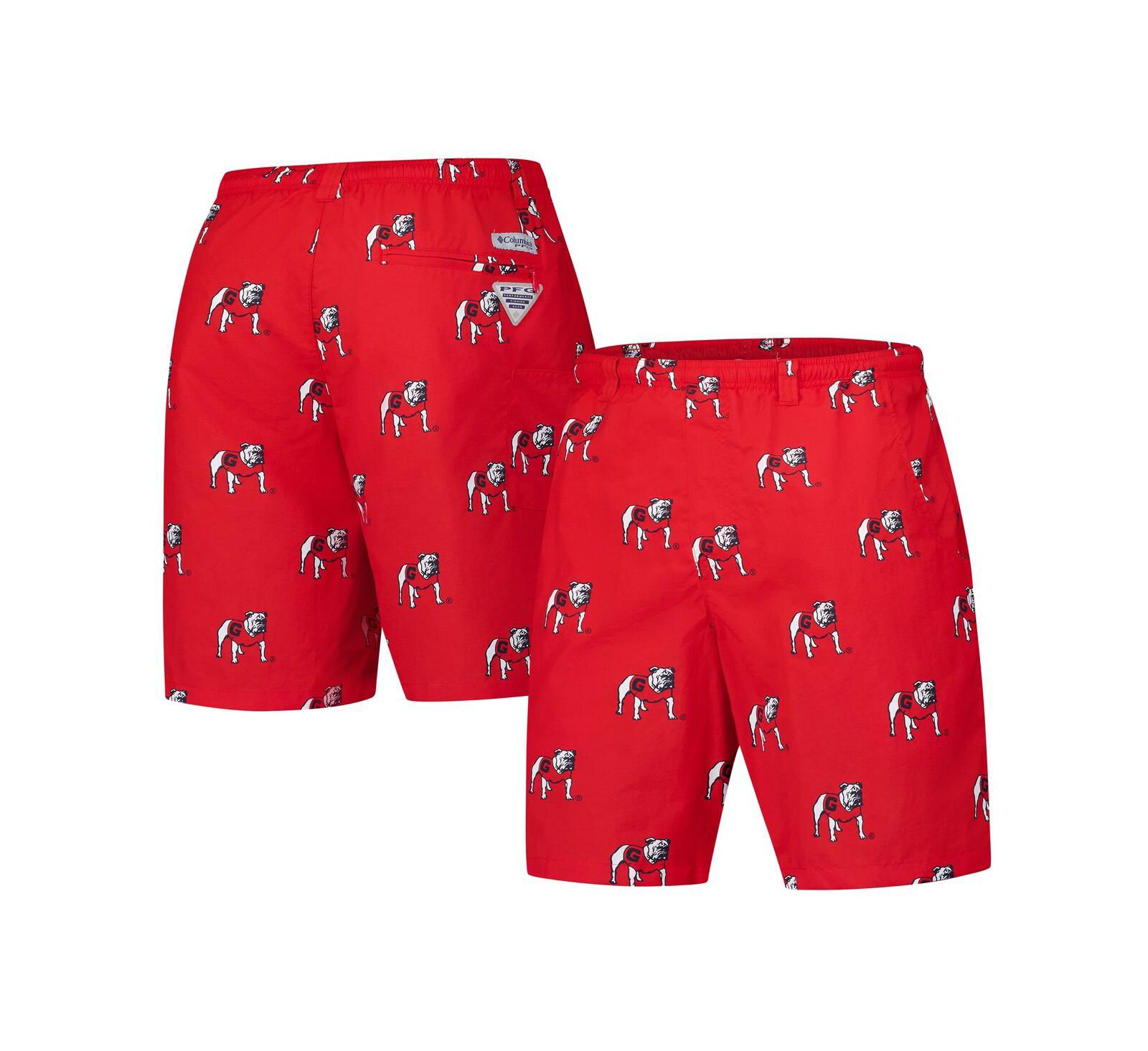 Columbia Men's Red Georgia Bulldogs PFG Back Cast III Omni-Shade Shorts
