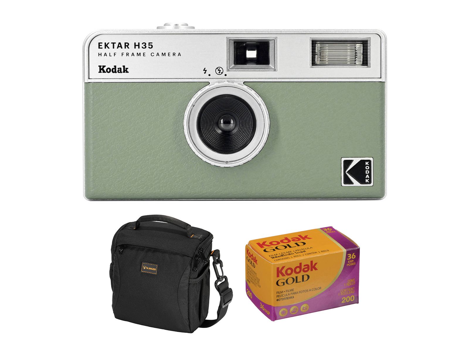 Kodak EKTAR H35 Half Frame Film Camera, Sage with Accessory Kit