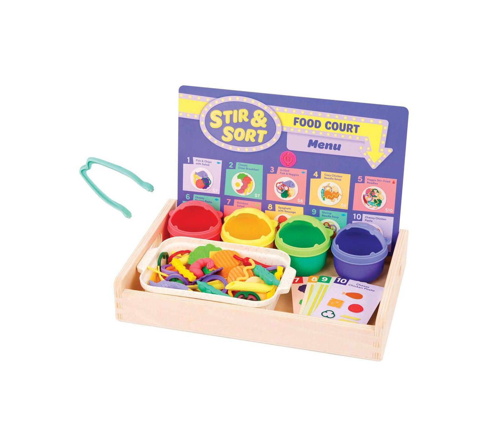 Набор игрушечной еды Battat Stir & Sort Food Court Fine Motor 102-Piece Play Food Set, от 3 лет