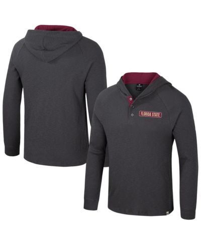 Colosseum худи Henley с длинным рукавом Florida State Seminoles DuJour Raglan, угольный, мужской