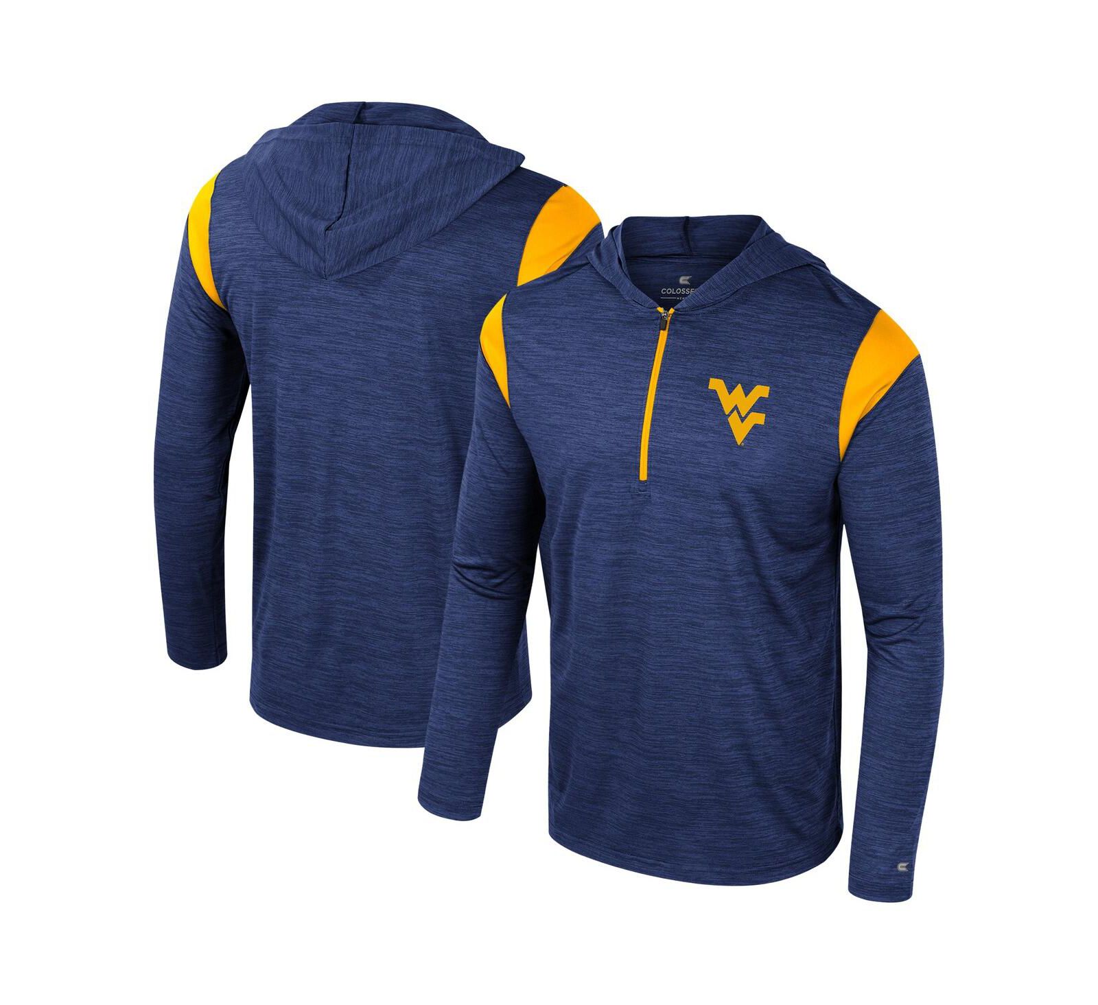 Colosseum Men's Navy West Virginia Mountaineers Dozer Half-Zip Windshirt