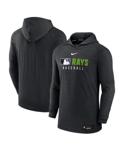 Nike Men's Heather Black Tampa Bay Rays Authentic Collection Tri-Blend Performance Pullover Hoodie