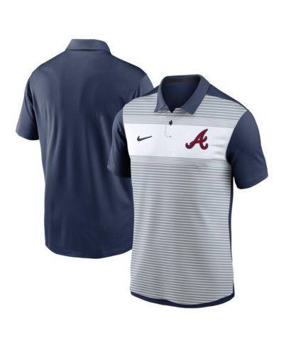 Nike Мужская спортивная рубашка-поло Atlanta Braves Vapor Striped White/Navy