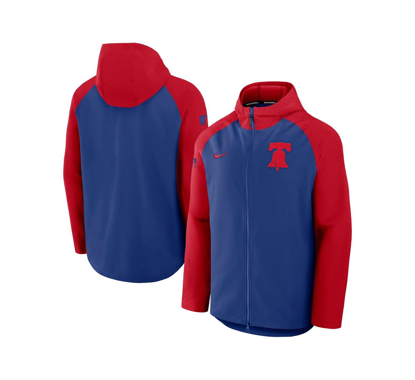 Nike Мужская спортивная куртка на молнии Philadelphia Phillies Authentic Collection, синий/красный