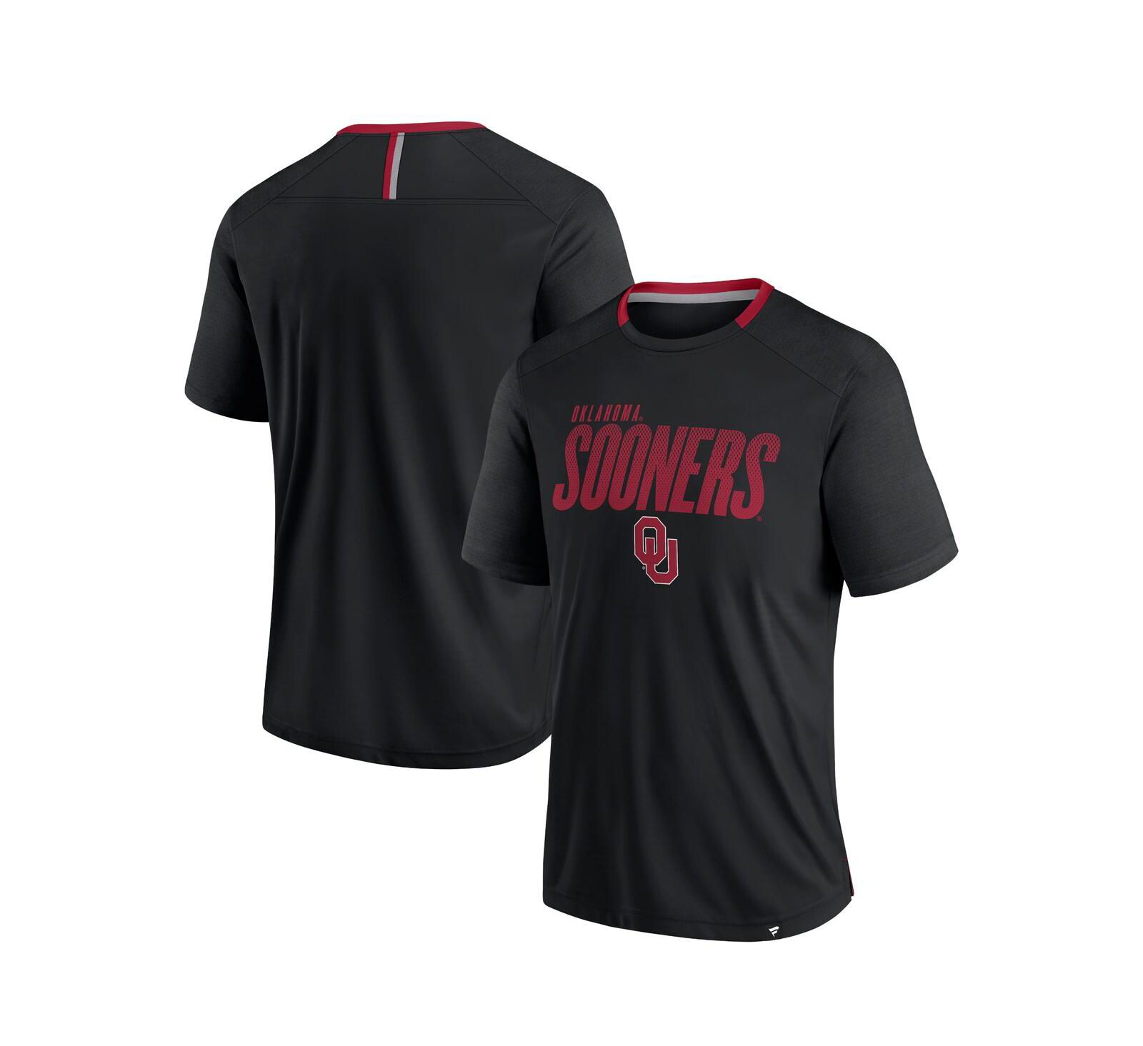 Мужская футболка Fanatics Black Oklahoma Sooners Defender Fade Slant