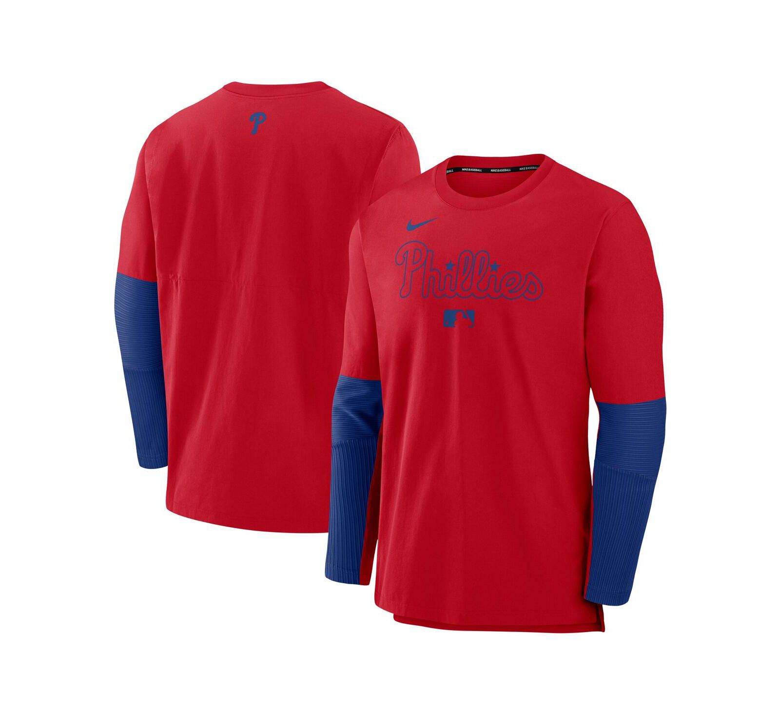 Nike Мужское худи Tri-Blend Performance Philadelphia Phillies Authentic Collection, красно-синее
