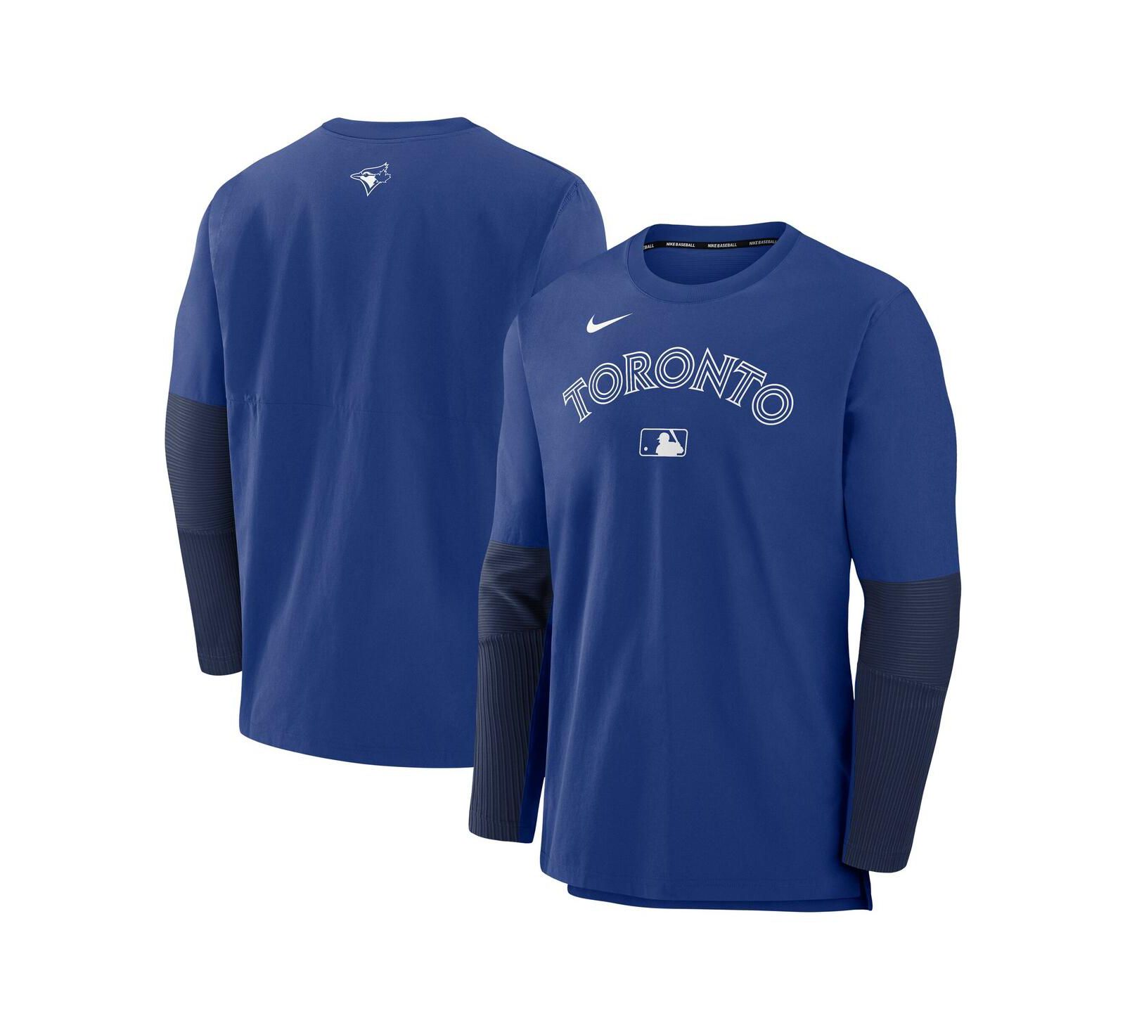 Nike Men's Royal/Navy Toronto Blue Jays Authentic Collection Lightweight Player Tri-Blend Performance Pullover Sweatshirt