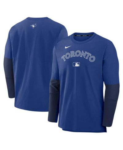 Nike Men's Royal/Navy Toronto Blue Jays Authentic Collection Lightweight Player Tri-Blend Performance Pullover Sweatshirt