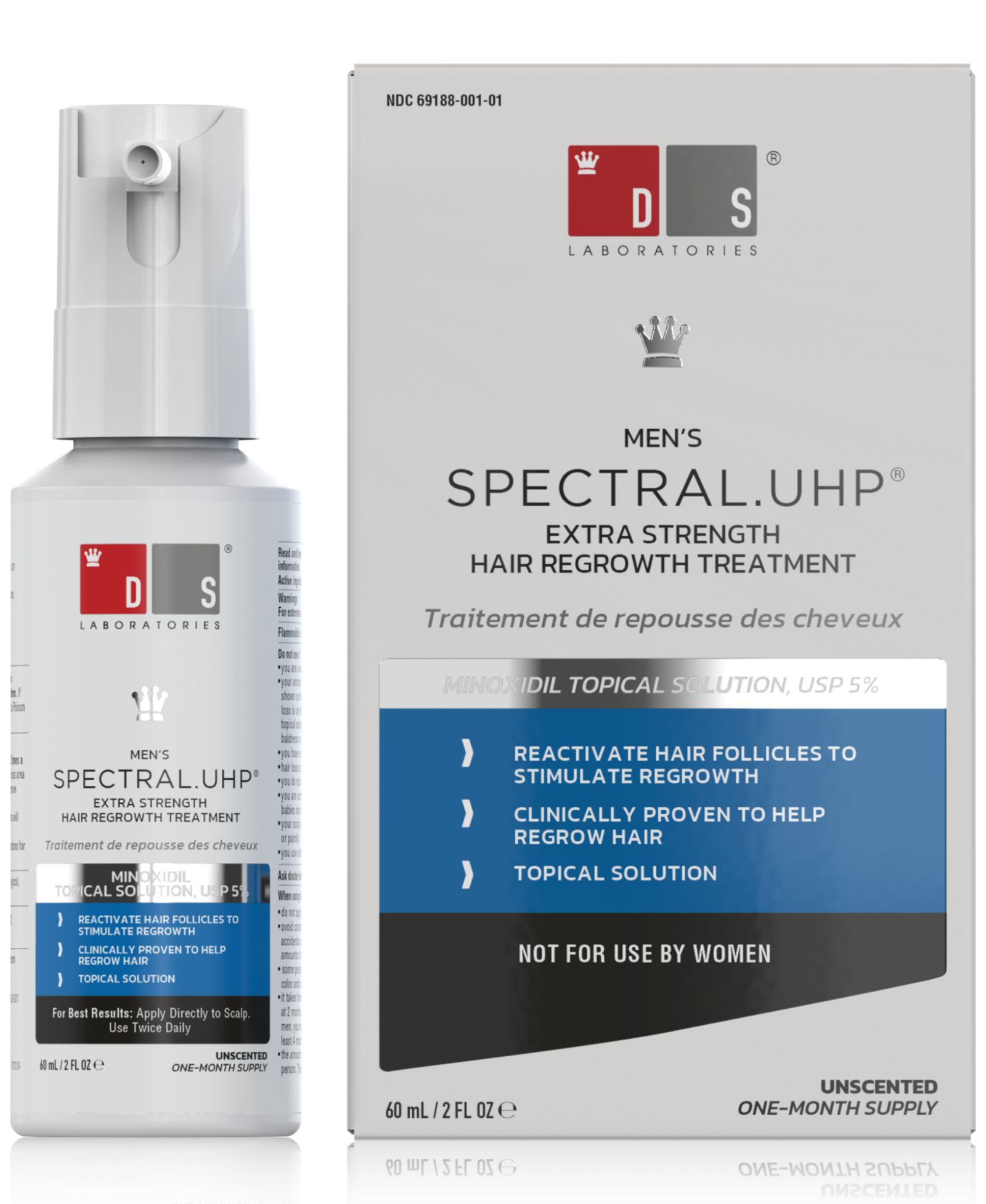 DS Laboratories Men's средство для роста волос Spectral.UHP с Minoxidil 5%, 60 ml
