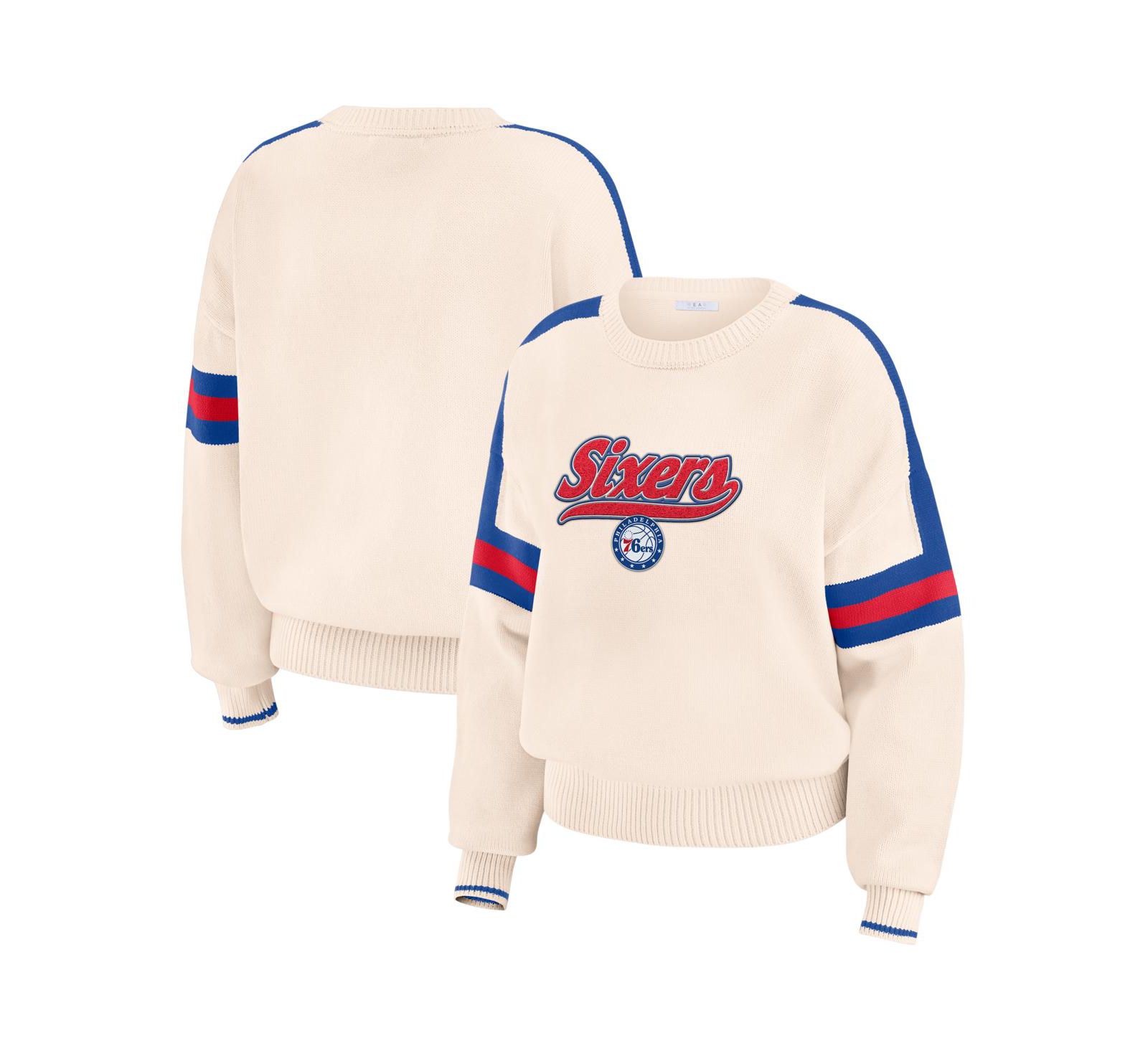 WEAR by Erin Andrews Женский джемпер Philadelphia 76ers, кремовый