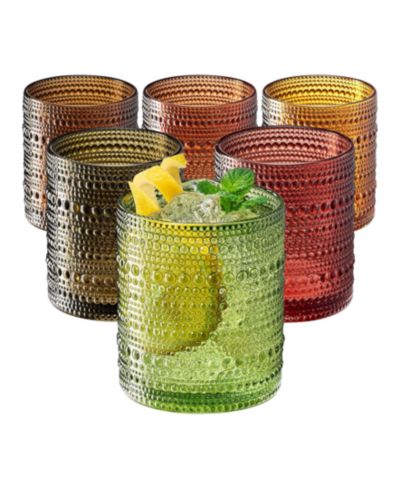 The Wine Savant Khen Hobnail Beaded Highball Tumbler, Set of 6