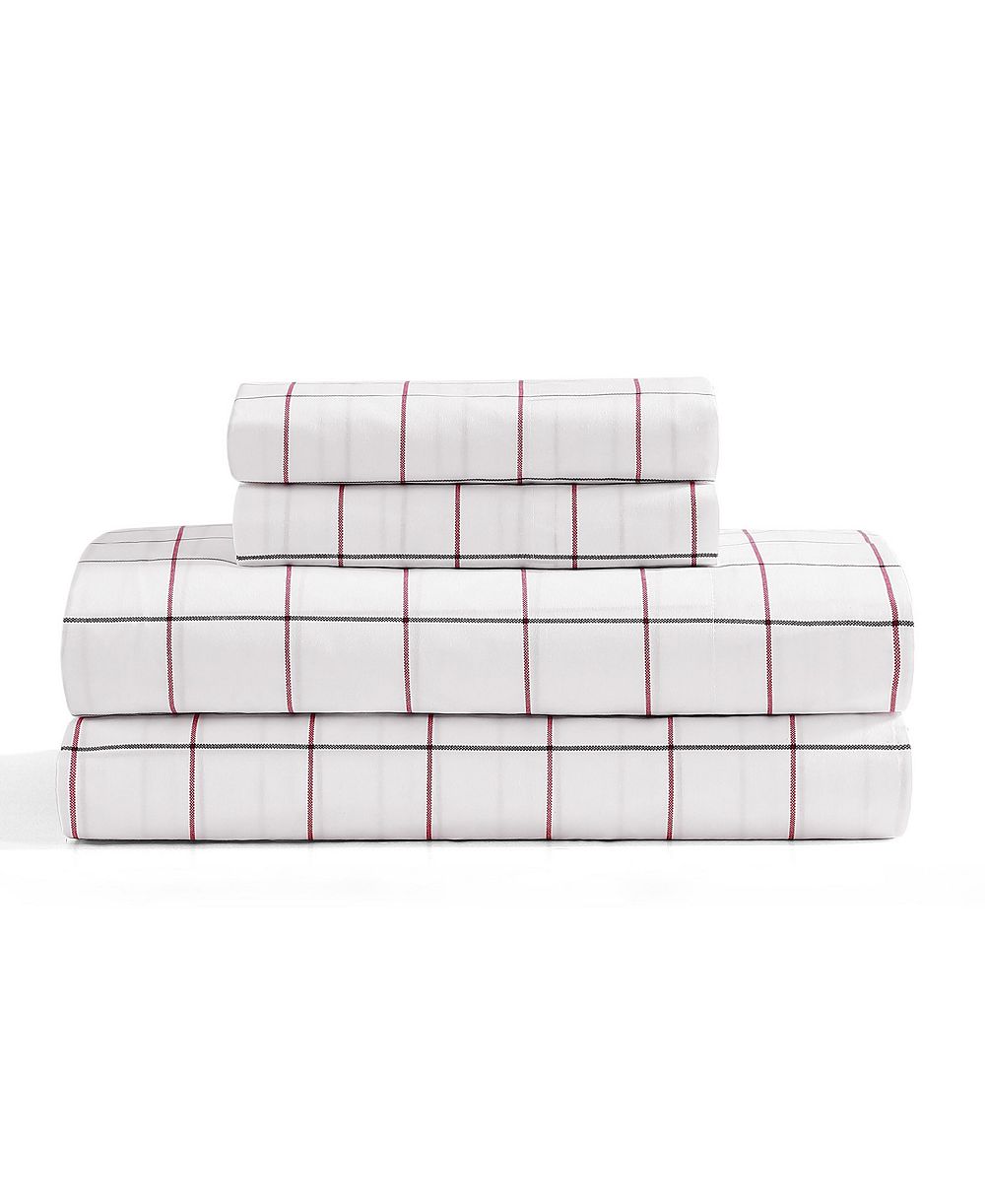 Tommy Hilfiger Printed 200-Thread Count Cotton Percale 3-Piece Sheet Set, Twin
